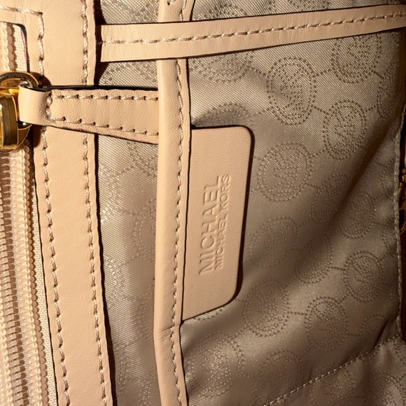 Michael Kors Jet Set Travel Large Tote Brown MK Logo Beige - Picture 7 of 9
